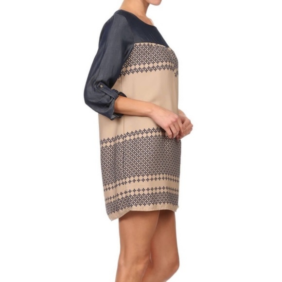 {Renee C}1M Left! Denim ColoredSleeved MiniDress - Picture 3 of 5